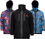 Ski Jacket: the black base jacket with the Palmtree and Abstract skins