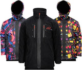 Ski Jacket: the black base jacket with the Abstract and 80geo skins